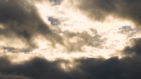 Beams of Light in the Gloomy Sky Stock Footage 332149341
