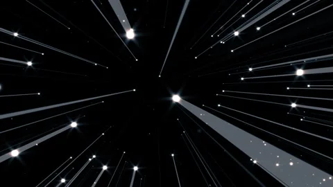 Beams of light rays and stars floating in space black background Stock Footage 333636477
