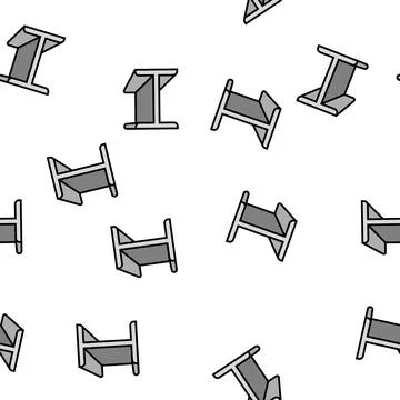 Beams metal profile vector seamless pattern Stock Illustration