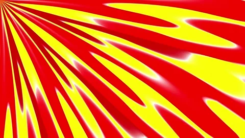 Beams of red and yellow light fan out Stock Footage 196989182