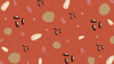 Bean and Grain Rustic Background Stock Illustration
