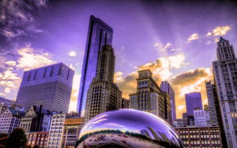 The Bean and the  Millenium Park. Stock Photos