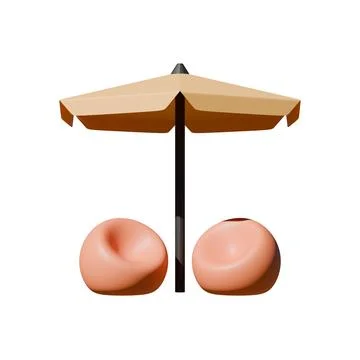 Bean Bag Front View 3D Render Illustration Illustrazione stock