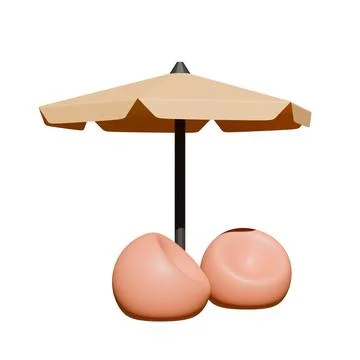 Bean Bag Side View 3D Render Illustration Stock Illustration