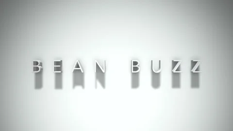 Bean buzz 3D title animation with shadows on a white background Stock Footage 297798463