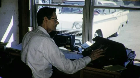 BEAN COUNTER Accountant ADDING MACHINE Office 1970s Vintage Film Home Movie 16mm 動画素材 9026881