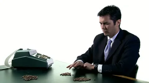 Bean Counter Adding Stock Footage 22773347