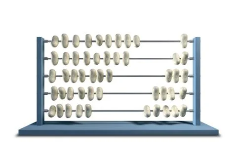 Bean counting abacus Stock Illustration