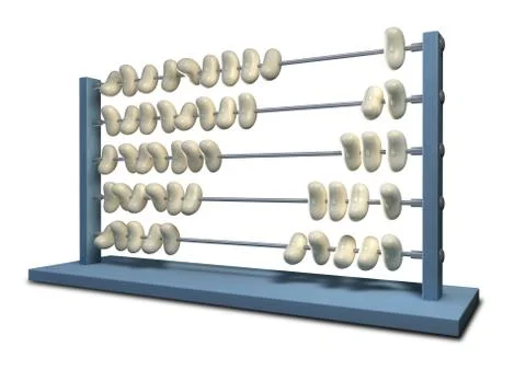 Bean counting abacus Stock Illustration