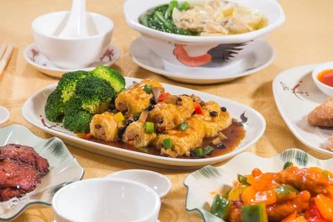 Bean Curd Rolls Platter Foto stock