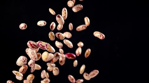 Bean explodes closeup in super slow motion 1000fps Stock Footage 257055633