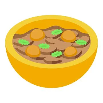 Bean food icon isometric vector. Meal meat Ilustración de archivo