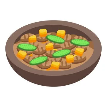 Bean food icon isometric vector. Portugal cuisine Stock Illustration