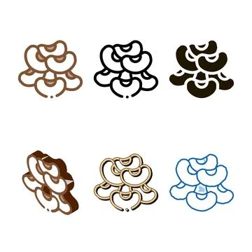 Bean grains icon vector forms outline Stock Illustration