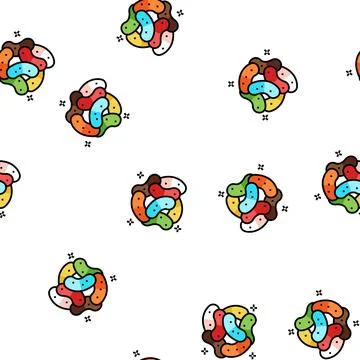 Bean jelly candy gummy vector seamless pattern Stock Illustration