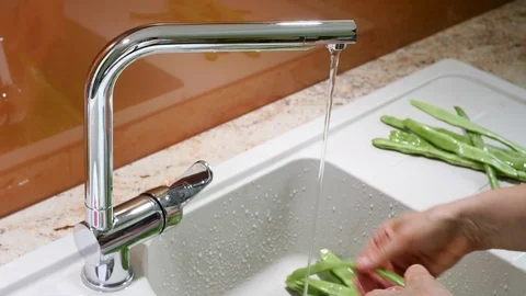 Bean preparation in a kitchen. Stock Footage 94964007