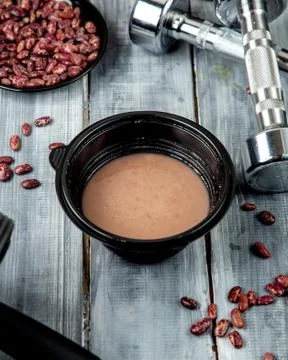 Bean soup with plate with beans Stock Photos
