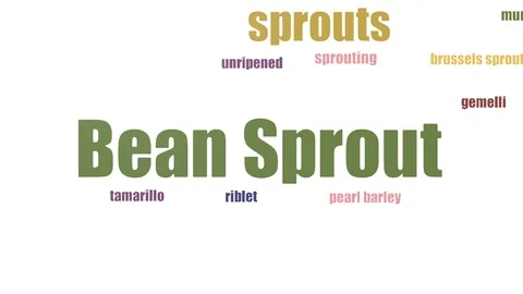 Bean Sprout Tag Cloud Animated Isolated On White Stock Footage 103562055