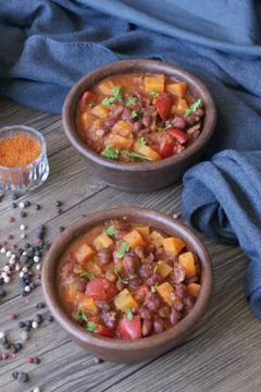 Bean Stew with Vegetables Stock Photos