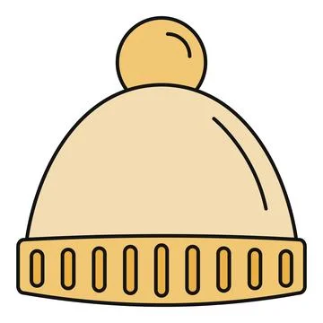 Beanie hat with pompom for winter accessory icon Stock Illustration