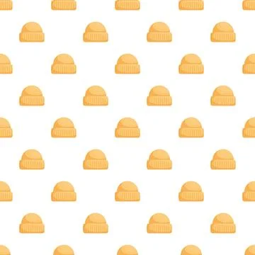Beanie hats seamless pattern for textile design Stock Illustration
