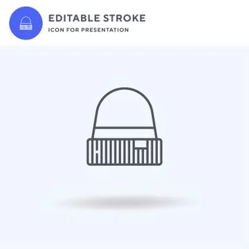Beanie icon vector, filled flat sign, solid pictogram isolated on white, logo Stock Illustration