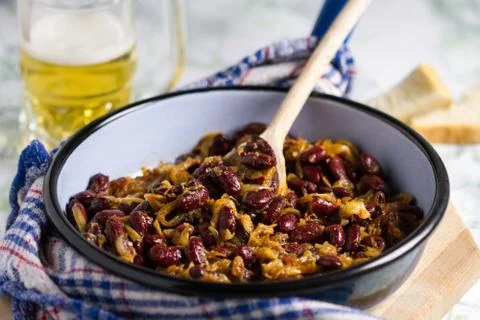 Beans and beer Stock Photos
