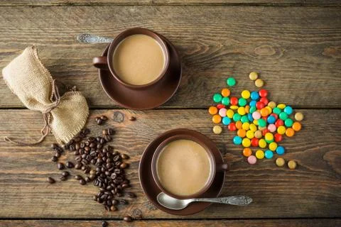 Beans and candies Stock Photos