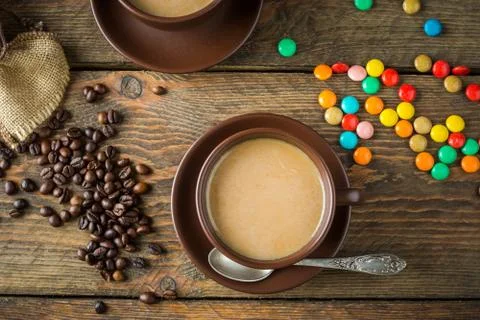 Beans and candies Stock Photos
