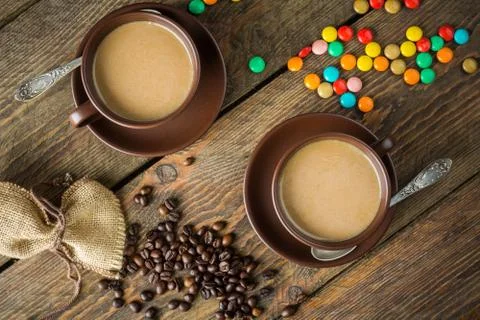 Beans and candies Stock Photos