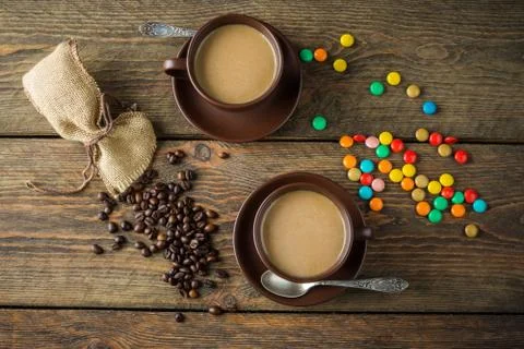 Beans and candies Stock Photos