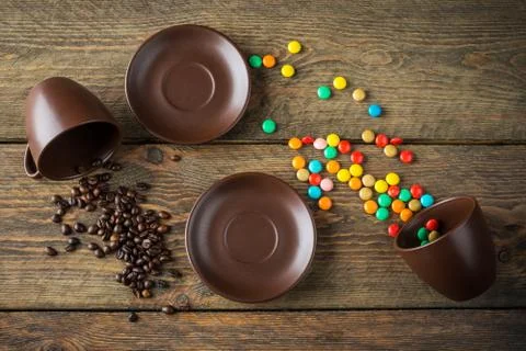 Beans and candies Stock Photos
