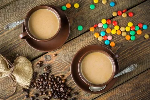 Beans and candies Stock Photos