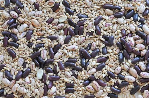 Beans and farro vegetables background Stock Photos