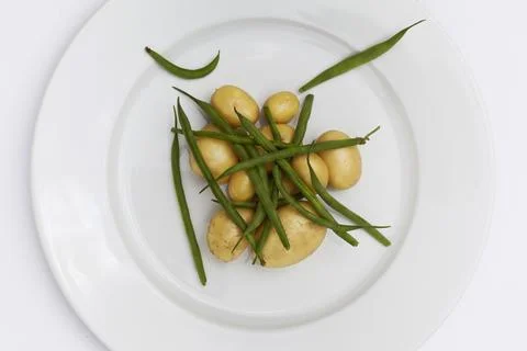 Beans and potatoes Stock Photos