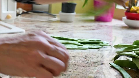 Beans are prepared in a kitchen. Stock Footage 94960538