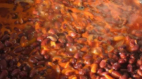 Beans are stewed in a pan. healthy food concept 動画素材 149910409