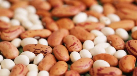 Beans assortment on rotating stand - closeup Stock Footage 50799521