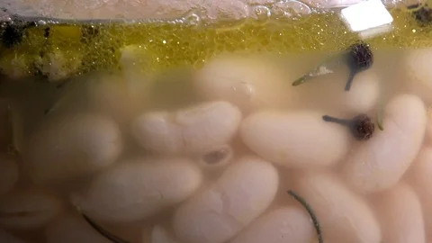 Beans boiling detail Stock Footage 100043012