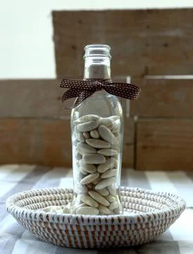 Beans in bottle Stock Photos