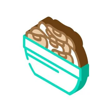 Beans bowl isometric icon vector illustration Stock Illustration
