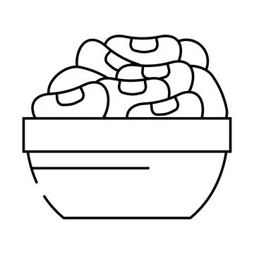 Beans bowl line icon vector illustration Stock Illustration