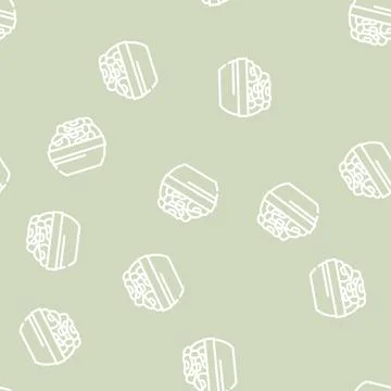Beans bowl line vector seamless pattern Stock Illustration