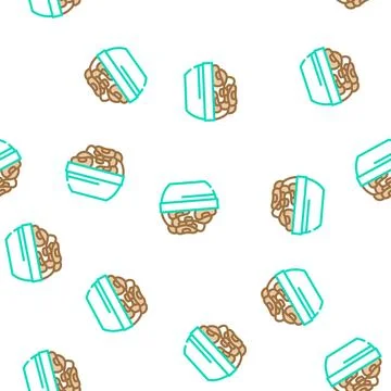 Beans bowl vector seamless pattern 库存插图