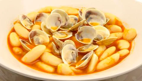 Beans with clams Stock Photos