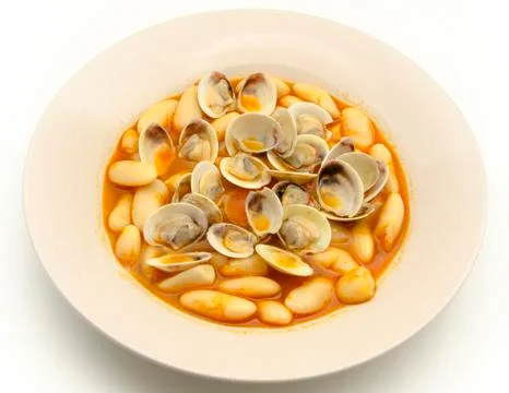 Beans with clams Stock Photos