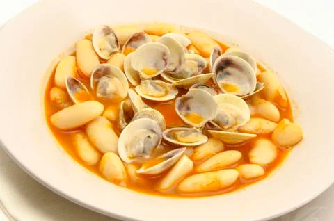Beans with clams Stock Photos