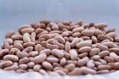 Beans close up.Beans in a container.Lots of red beans. Stock Photos