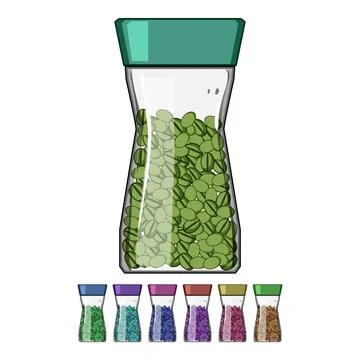 Beans coffee jar cartoon vector graphic Stock Illustration