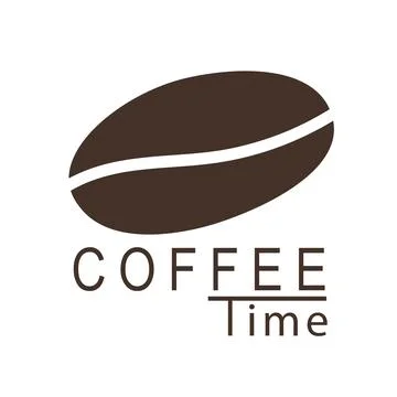 Beans of coffee with text coffee timefor simple flat classic retro vintage ca Stock Illustration